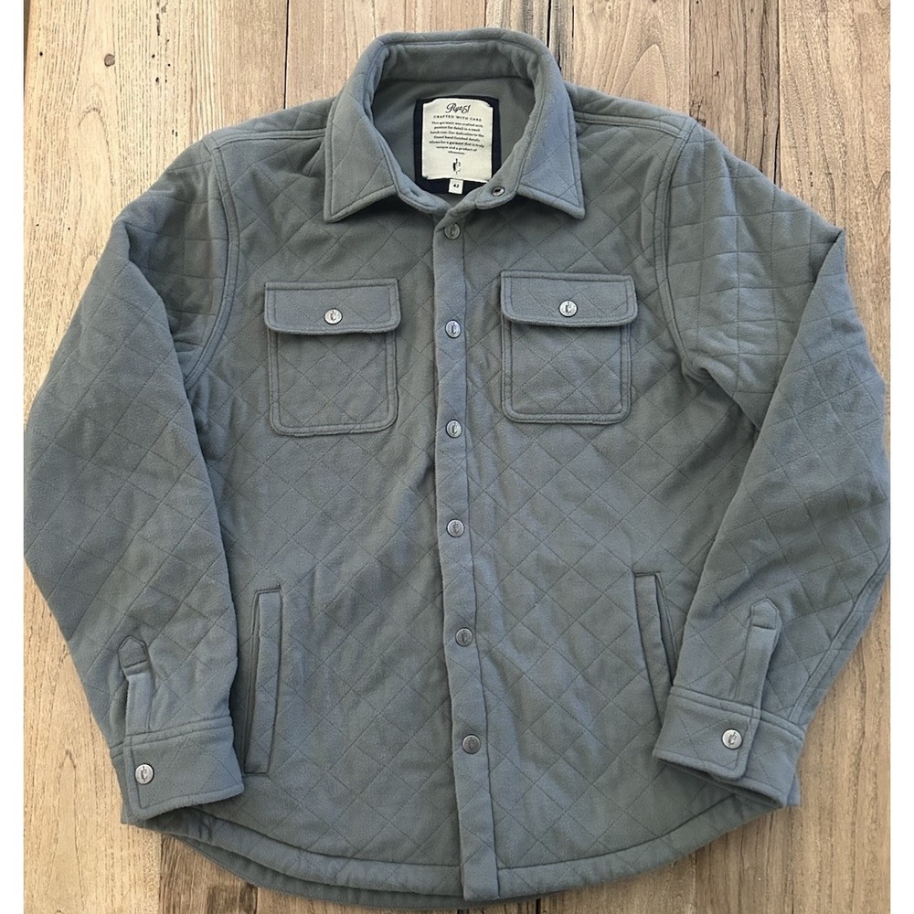 Rye 51 The Pike Quilted Jacket Winter Sage Men's Size 42 Shacket